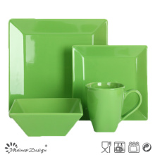 Зеленого цвета квадратной формы глазурь 16шт Набор посуды